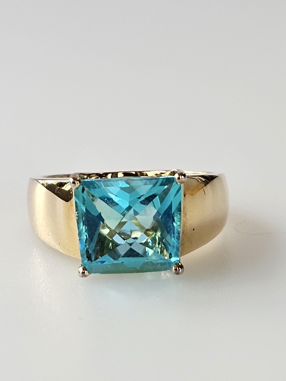 Paraiba Tourmaline Created Ring & Tennis Bracelet 14K Yellow Gold Vermeil! - Picture 9 of 10